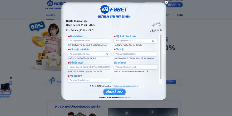 Hướng dẫn đăng ký tài khoản F8BET