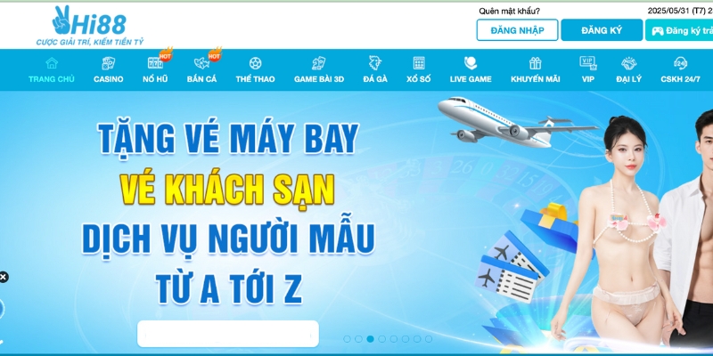 Giao diện website Hi88 thân thiện, dễ thao tác