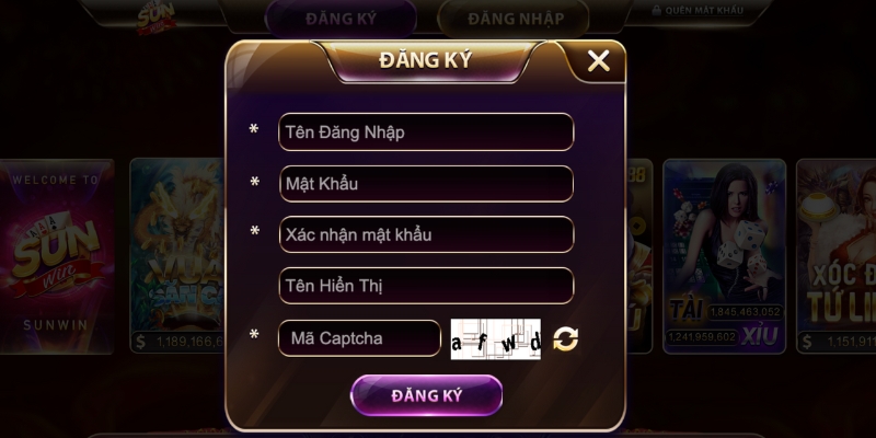 Hướng dẫn cách đăng ký tài khoản tại Sunwin