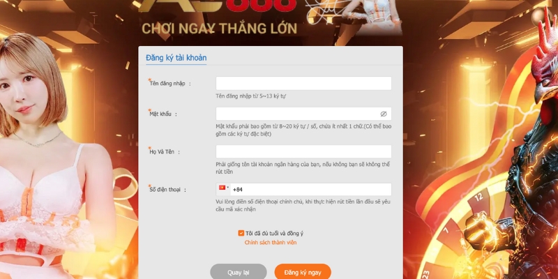 Hướng dẫn đăng ký tài khoản AE888 chi tiết