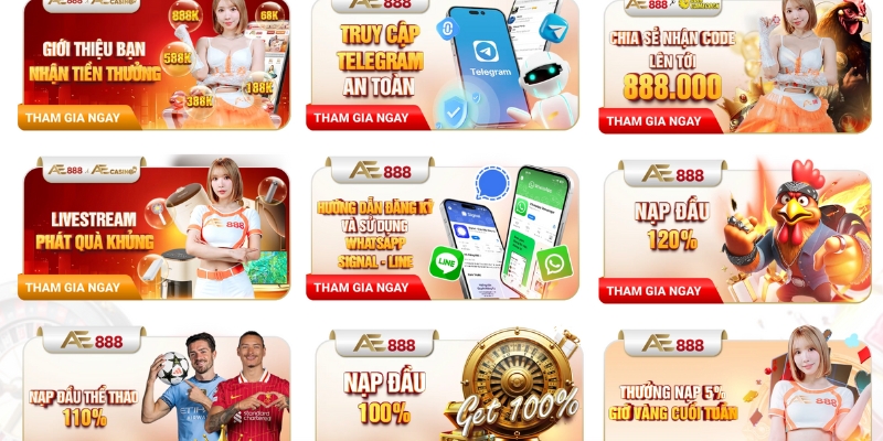 Các ưu đãi tại AE888 luôn hấp dẫn